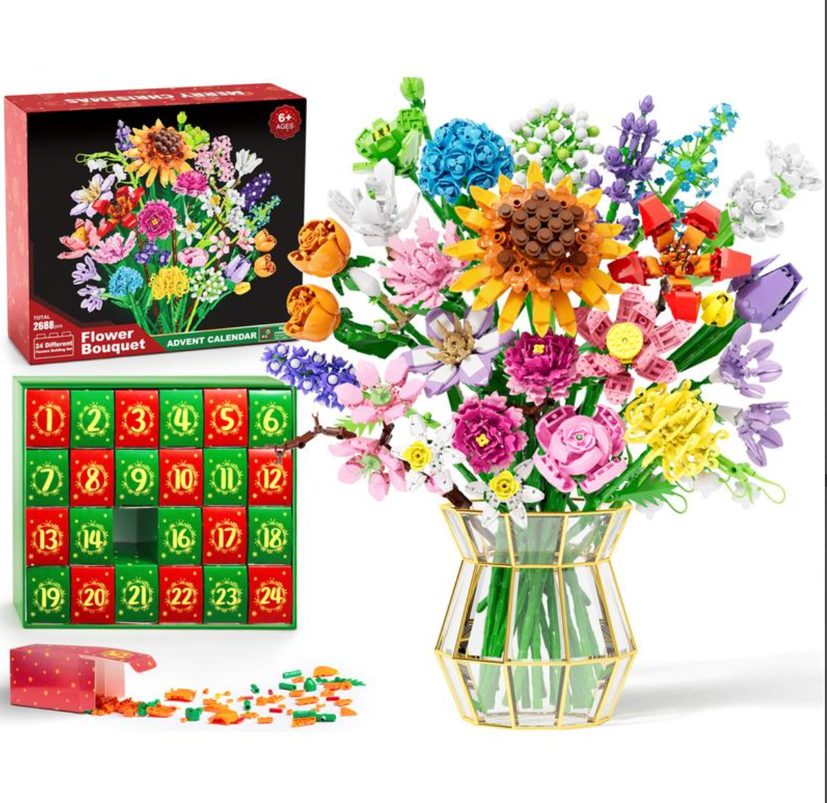 Flower Bouquet Building Blocks - Christmas Advent Calendar